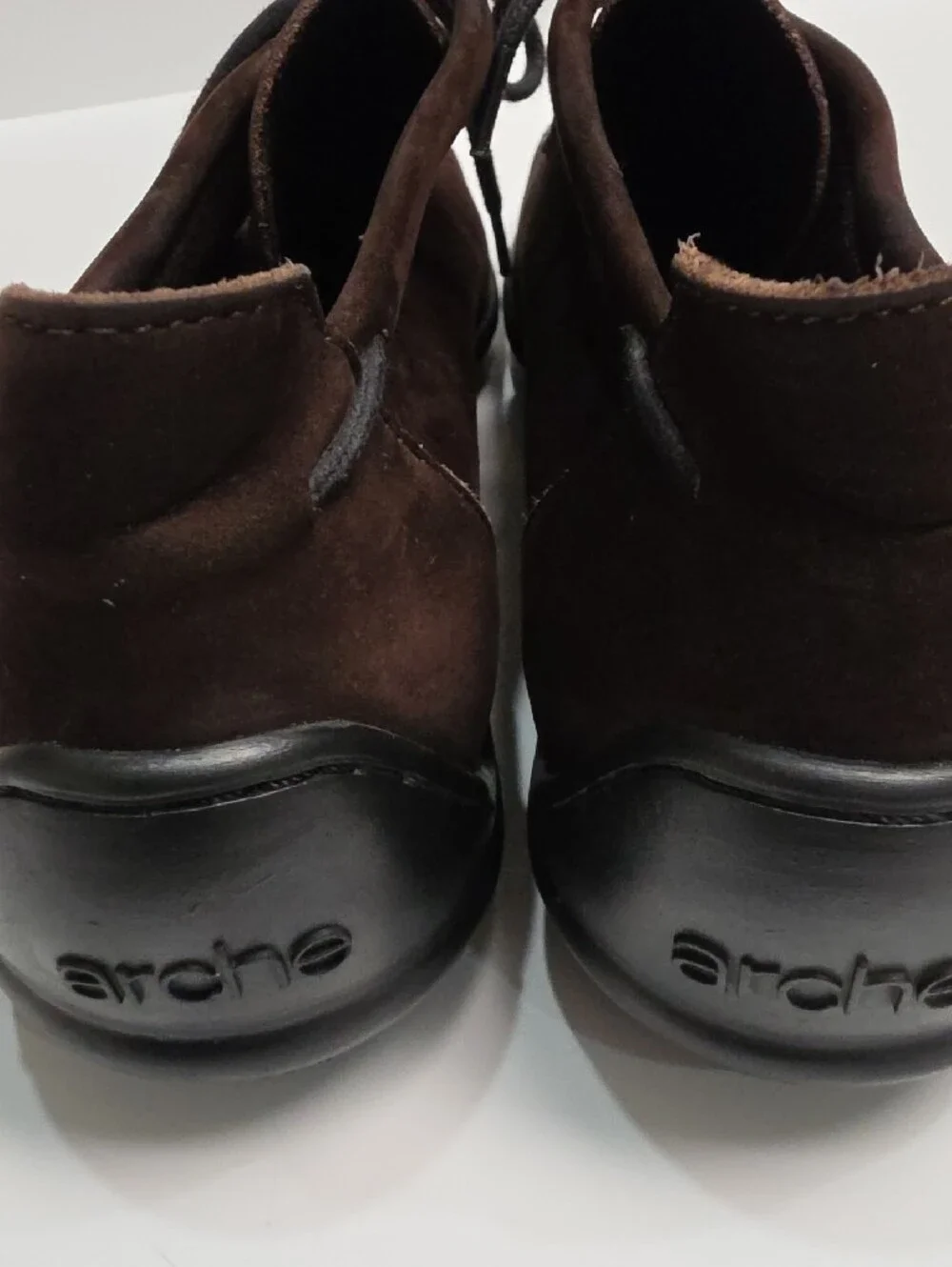 Arche France Dark Brown Suede Square-Toe Lace-Up Loafers / Oxfords - Size 10